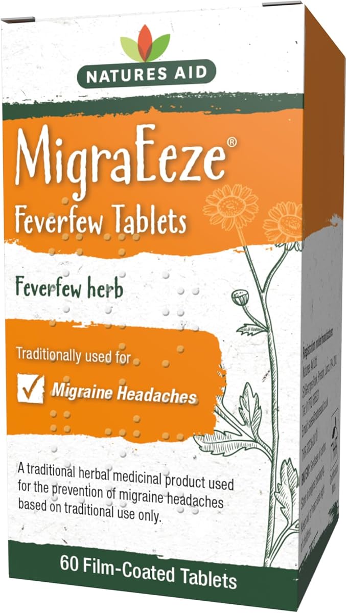 Natures Aid Migraeeze Feverfew Tablets 60 Tabs