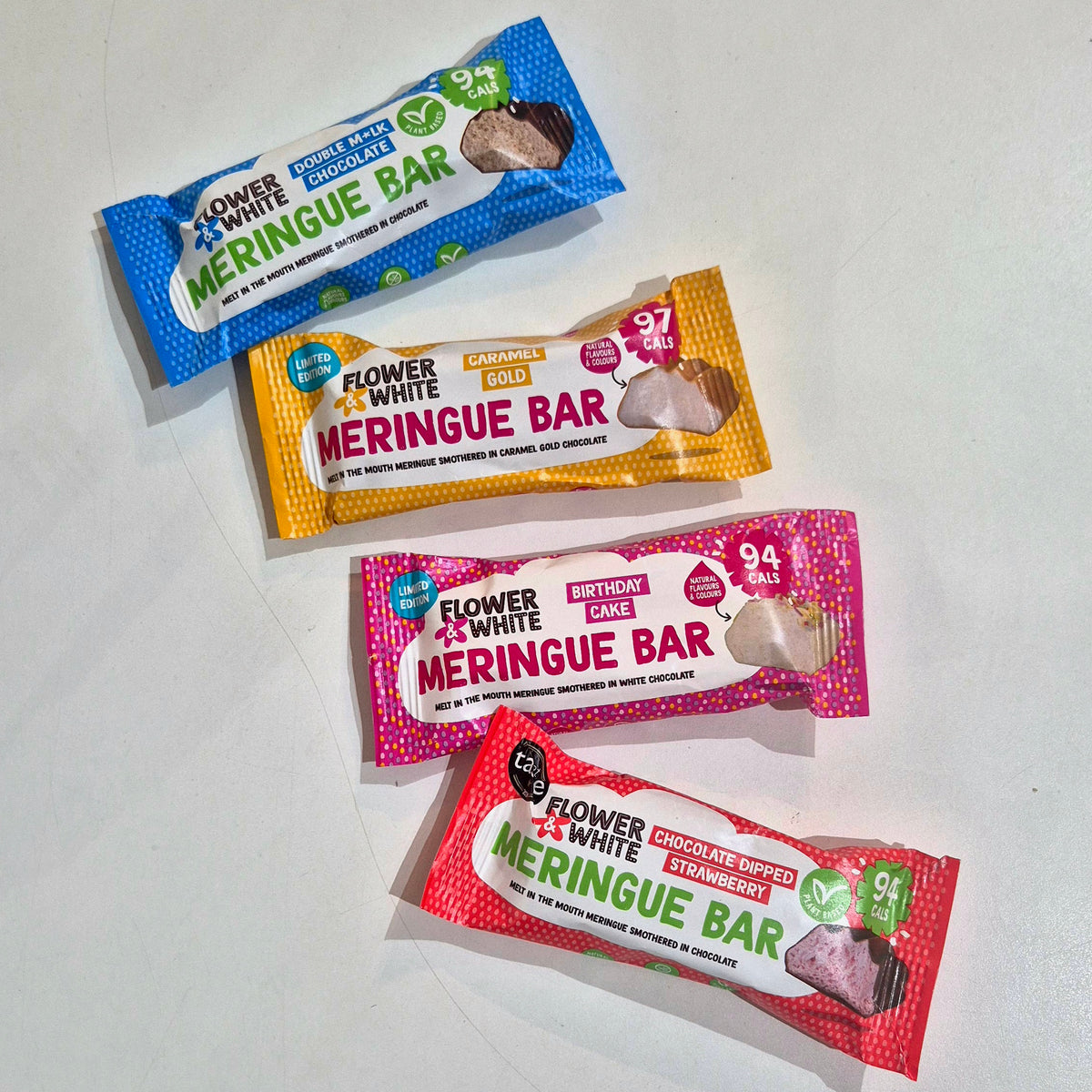 Low Calorie Meringue Bar Bundle | All 4 Flavours | Exclusive Saving from Flower & White