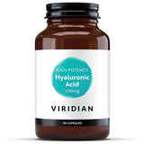Bottle of Viridian Hyaluronic Acid on a counter in a store setting