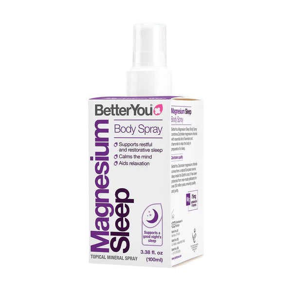 BetterYou Magnesium Sleep Body Spray packaging on a white background