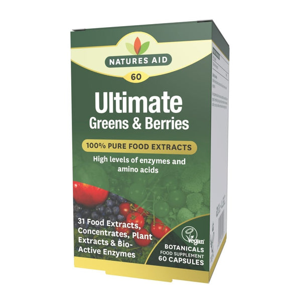 Natures Aid Greens & Berries 60 Capsules