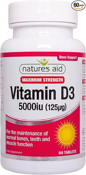 Natures Aid Vitamin D3 5000 60 Tablets