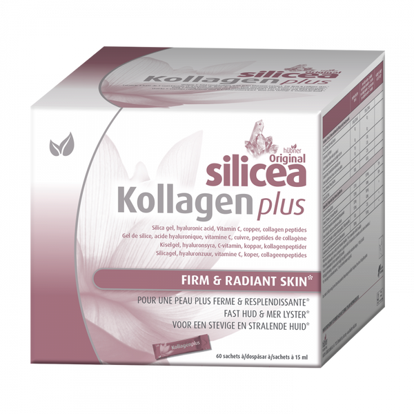 Silicea Kollagen Plus packaging on a white background