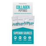 Packaging of NaturesPlus Collagen Peptides packets on a white background