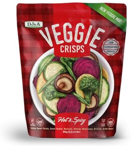 Veggie Crisps Hot and Spicy 90g DJ&A