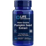 Blue bottle of Life Extension Water-Soluble Pumpkin Seed Extract on a white background