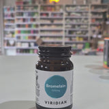 Bottle of Viridian Bromelain 500mg on a counter in a store setting video