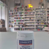 Lamberts Vitamins D3 & K2 supplement container on a white background