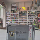 Box of Pharma Nord Bio-Chromium 100 mg tablets with 60 tablets inside. The packaging is predominantly white with purple and silver details.