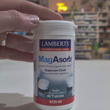 Lamberts MagAsorb supplement container on a counter in a store setting