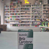 Box of Health Aid Beta Carotene 23000iu capsules with a label stating it is a natural form of Vitamin A and contains 30 capsules video. 