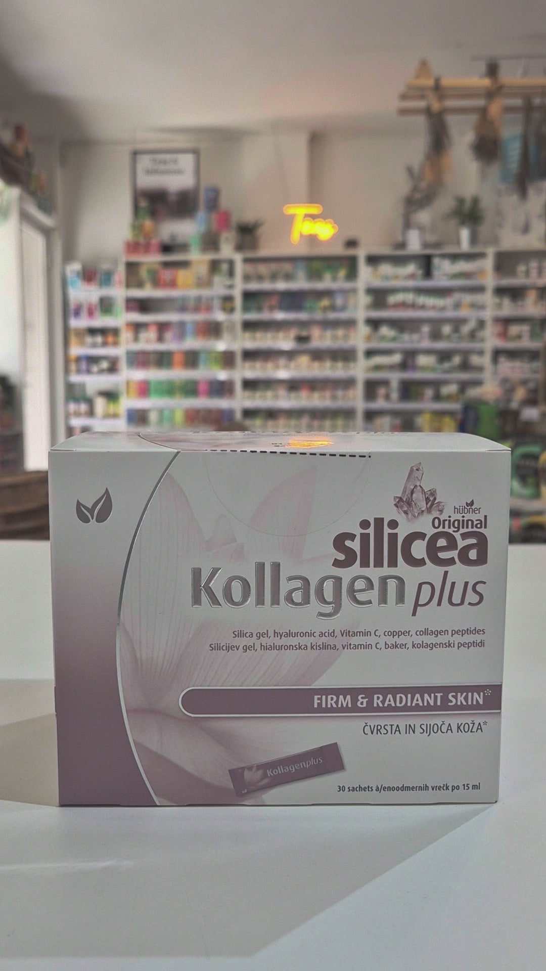 Silicea Kollagen Plus packaging on a white background video
