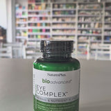 NaturesPlus bioadvanced Eye Complex bottle on a table with a blurred background video