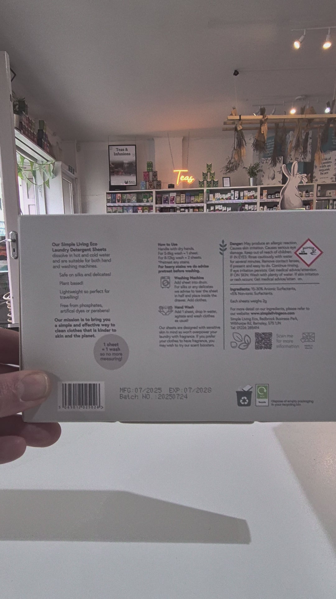 Simple living Eco laundry detergent sheets, coconut
