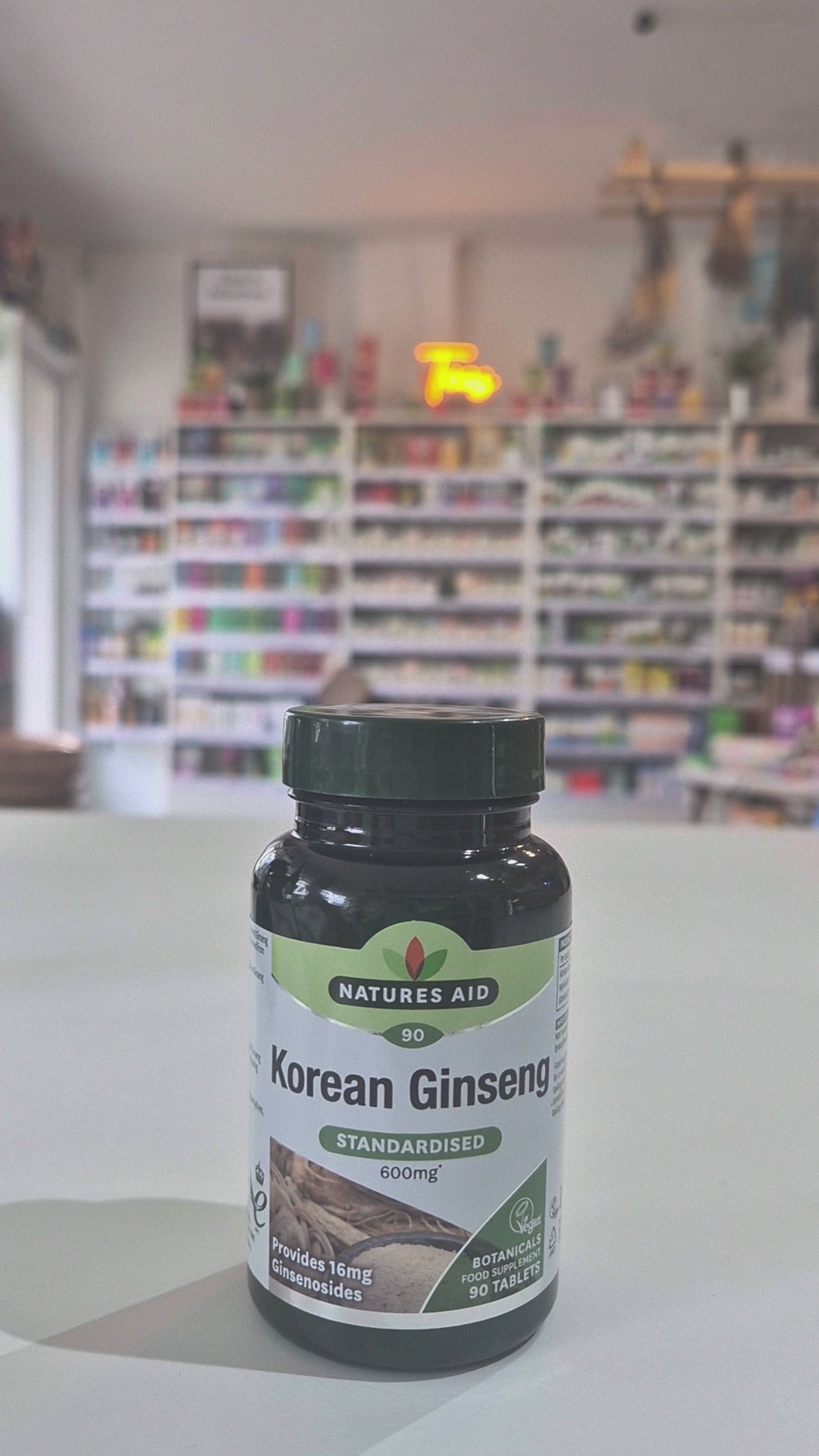 Natures Aid Korean Ginseng 90 Tablets Energy and Vitality Supplement video