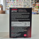 Supplement package with nutritional information on a shelf background