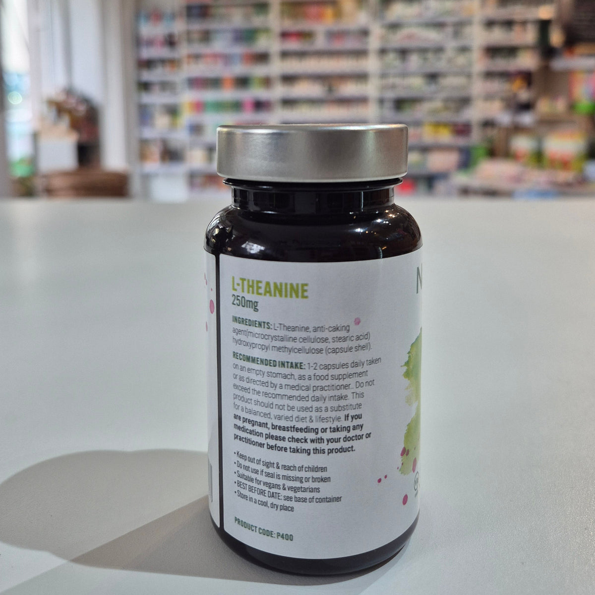 Bottle of a product with a blurred background