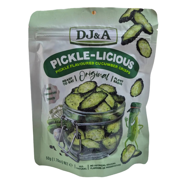 Pickle-Licious Crunchy Cucumber Snack 50g Vegetable Crisps DJ&A