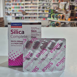 Silica supplement boxes in a store setting with shelves and products in the background