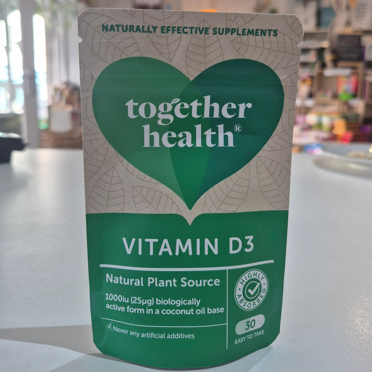 Together Health Vitamin D3 supplement package on a table