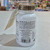 Supplement bottle with label and barcode on a white surface