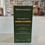 Natroceuticals Bergamot-HT Complex supplement box on a table with a blurred background