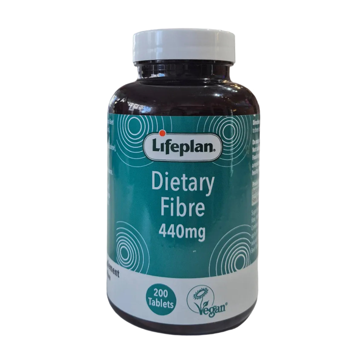 Lifeplan Dietary Fibre supplement bottle on a white background