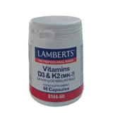 Lamberts Vitamins D3 & K2 supplement container on a white background