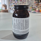 Side of bottle of Boswellia extract by Viridian on a white surface with a blurred background