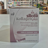Silicea Kollagen plus packaging on a table with a blurred store background