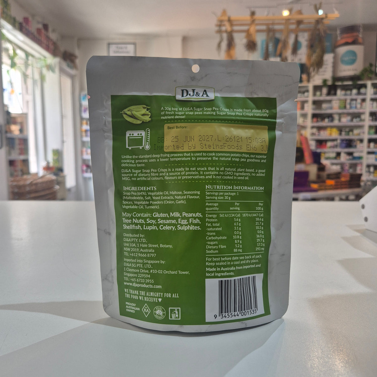 Sugar Snap Pea Crisps 30g DJ&A