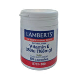 Lamberts Vitamin E supplement container on a white background
