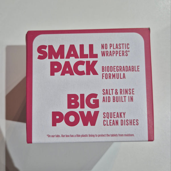Dishwasher Packaging. Product packaging with text on a white background