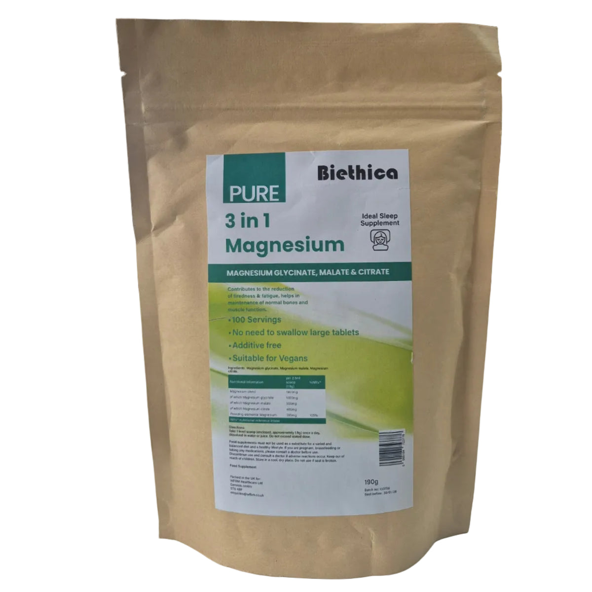 Three in One Magnesium Malate Citrate 60 Capsules Comprehensive Mineral Support