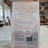 Back view of a Soakin product packaging with text and branding.
