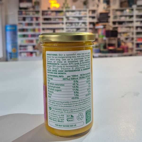 Bottle with label in a store setting