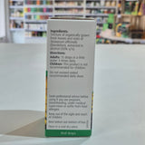 Box of oral drops with ingredients and directions on a table in a store setting