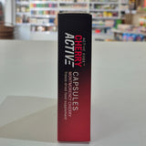 Box of Cherry Active Capsules on a surface with a blurred background