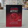 Box of Active Edge Cherry Active capsules with a cherry illustration on a blurred store background