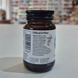 Brown supplement bottle with 'Ethical & Pure' label on a white surface
