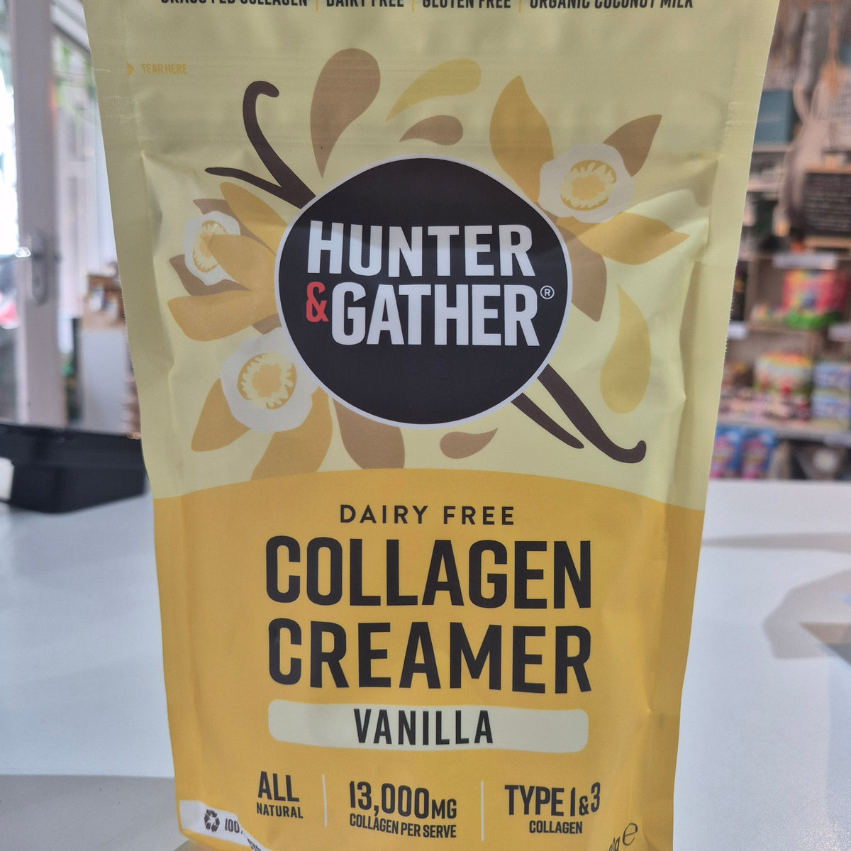 Hunter & Gather Collagen Creamer in vanilla flavour on a white background