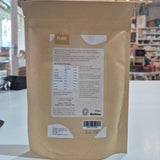 Organic Lion's Mane Mushroom powder package with a label on a white surface