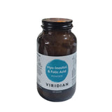 Myo-Inositol & Folic supplement bottle with Viridian label on a white surface, with white background