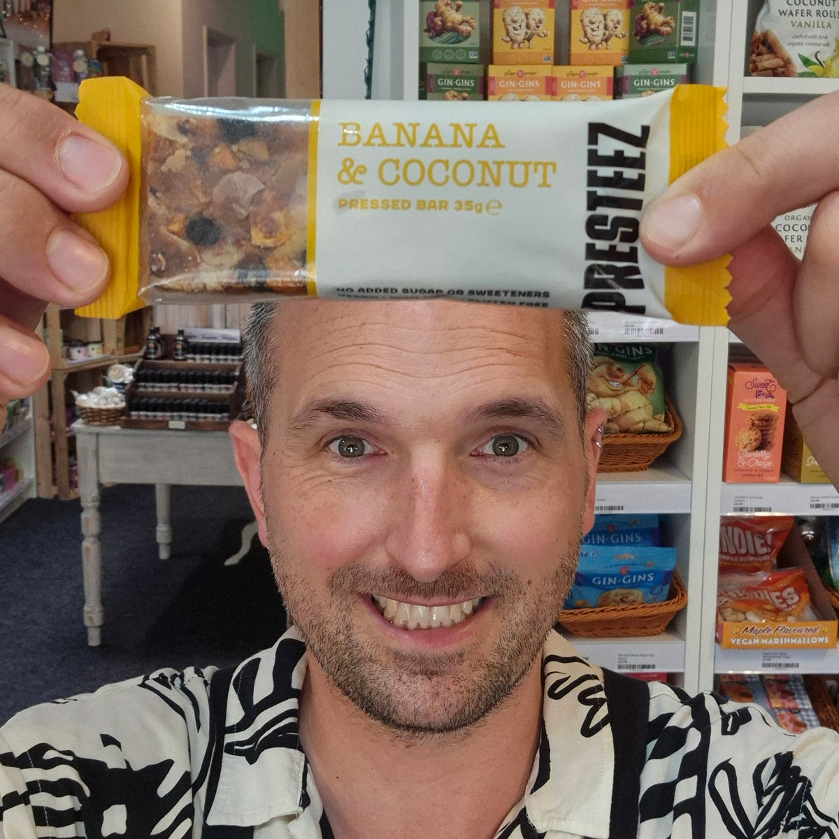 Banana & Coconut Pressed Bar 35g Presteez Fruit and Nut Snack