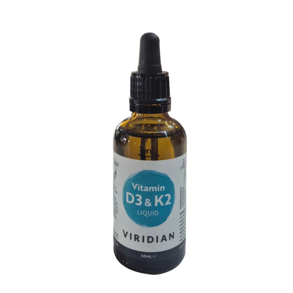 Vitamin D3 and K2 Liquid 50ml Vitamin D and K Supplement Viridian