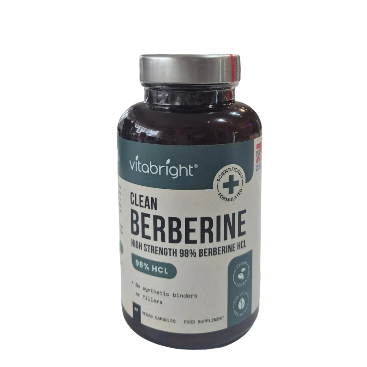 Vitabright Clean Berberine supplement bottle on a white background
