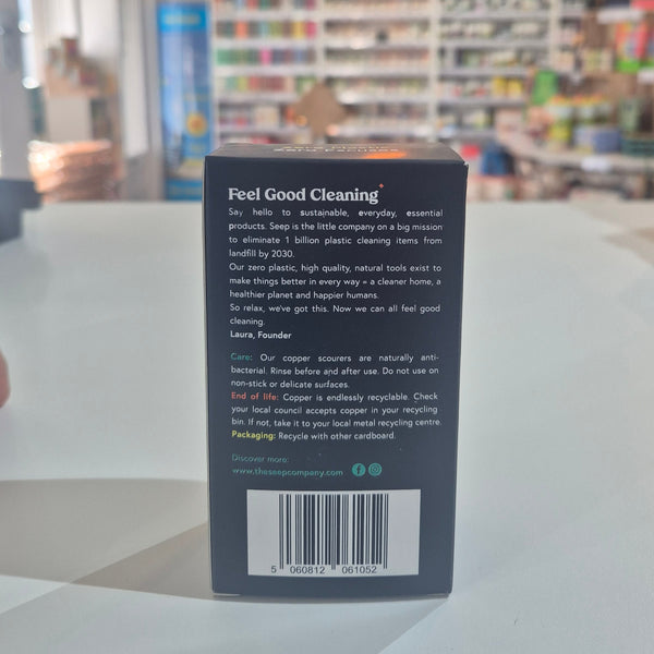 Feel good cleaning with a barcode held up in front of a store shelf.