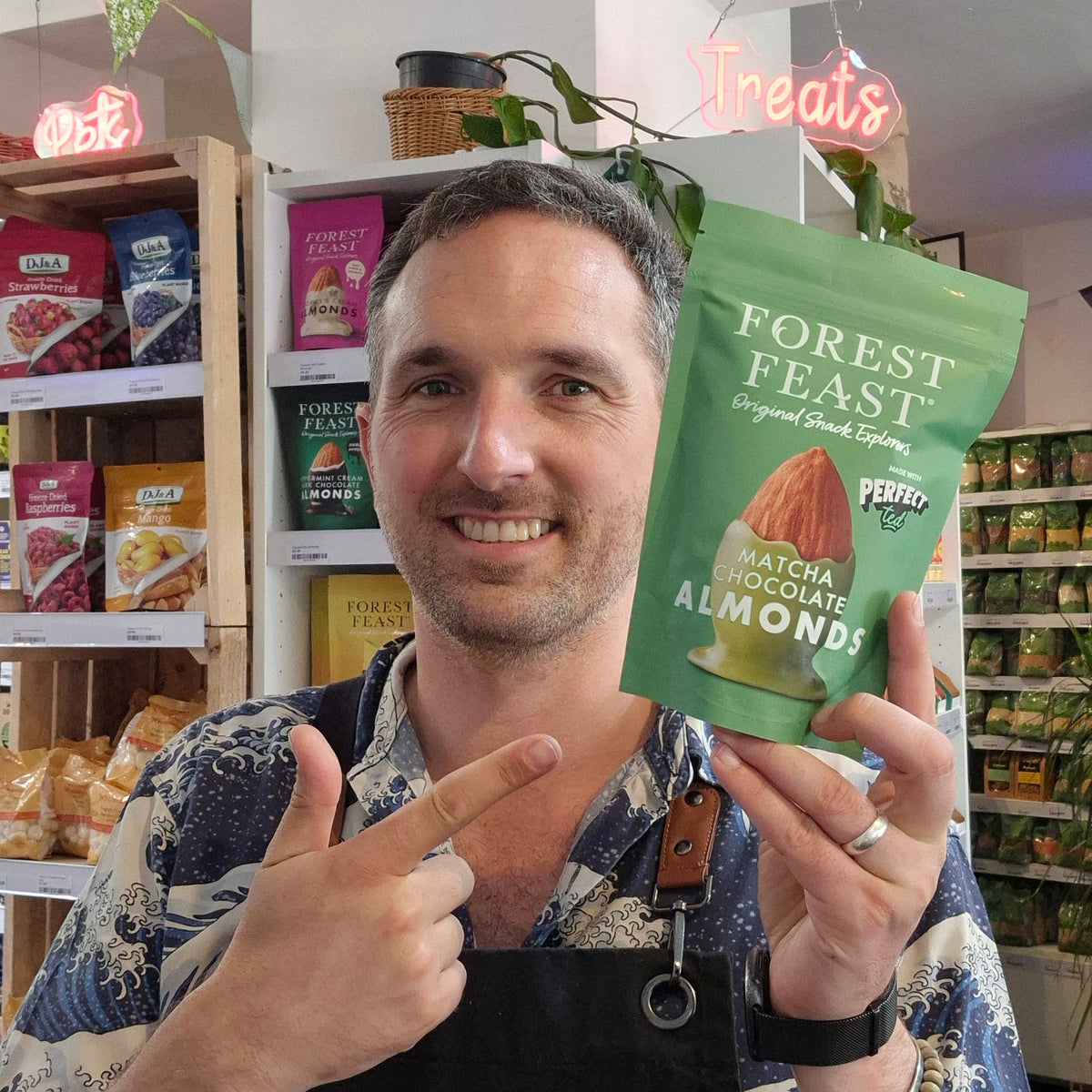 PerfectTed Matcha White Chocolate Almonds 120g Forest Feast