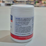 Supplement container with label on a neutral background