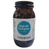 Vitamins bottle labeled 'High B5 Complex + Vit C' by Viridian on a white background